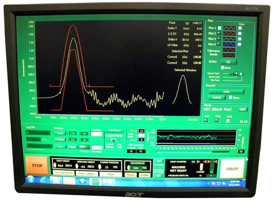 Emerson Incline Impact Tester Software Screen